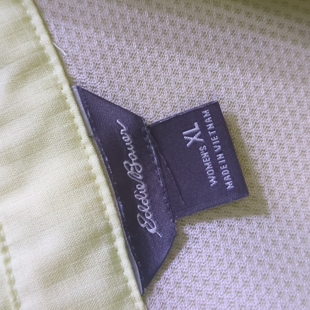 Eddie Bauer Sleeveless Shirt XL Lemon Wash Fishing Hiking Lightweight - Picture 2 of 15